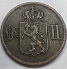 1877 Norway 2 Ore - Low Mintage Vintage Coin -   Free Shipping     Lot - V22 311