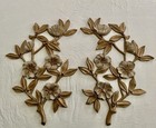 Vintage Syroco Gold   Cream Dogwood Wall Decor Art Mid-century Modern Set Of 2