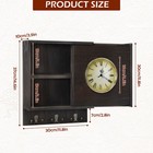 Wall Mount Hidden Safe Clock Cabinet  Rustic Wood Entryway Organizer W key Hooks