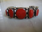 Antique 1920 s Red Sardinia Coral Navajo Bracelet