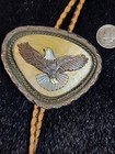 Vintage Eagle Bolo Tie  Mother Of Pearl  Says  bennett Pat  Pend  Copper Tips  