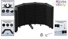 Microphone Isolation Shield With 5 Panels For Clear Audio Recording