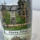 Azusa  California Ca Antique Azusa School Souvenir China Gilded Vase