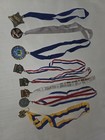 Lot Of 8 Sports Award Medals Running Track Participation Place Medals W  Ribbons