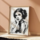 Princess Leia Star Wars Ink Drawing Print Sketch 8  X 10  Print Wall Art