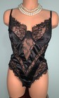 New Glossy 2nd Skin Satin Teddy Bodysuit L  Soft Lacy Girly Thong Panty