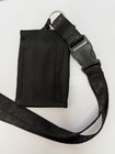 Victoria Secret Pink Keychain Mesh Pocket Lanyard Wallet Solid Black Print
