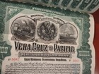 Mexico 1904 Vera Cruz Pacific Railroad   1000 Dollars Gold Coupons Bond Loan