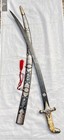 Kilij Sword  Kilij Head  Arabian Silver Calligraphy Scabbard Sword  Damascus