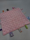 Crescent Baby Girl Lovey Security Blanket Pink   White Soft Lamb
