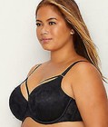 Curvy Couture Tulip Strappy Push Up Bra Black Noir 1267 Us Szs C Thru H Nwt