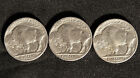 Buffalo Indian Head Nickel Lot  3  Coins With Full Dates - All Different Dates 