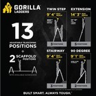 14 Ft  Reach Aluminum Multi-position Ladder With Tool Hangers  300 Lbs  Capacity
