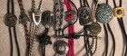 Vintage Lot Of 11 Metal Bolo Ties  Nice Designs  Eagle  Arrowhead  More   Qualit