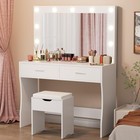 Furmax Vanity Desk Set Large Lighted Mirror 35 4 Inch Makeup Vanity Table 2