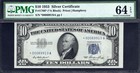 1953  10   Star          Silver Certificate  Pmg Choice Uncirculated 64 Epq Banknote