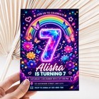 Rainbow Butterfly 7th Birthday Invitation Editable Canva Template Printable 5x7