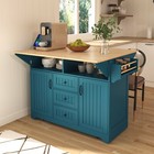 55 7   Large Kitchen Island With 2 Drop Leaf   Rolling Kitchen Cart On 5 Wheels