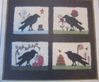 Attic Heirlooms A Crow For All Seasons Punch Needle Pattern Flag Charm Button