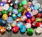 Assorted Colors Fire Polished Czech Glass Beads 6mm 25 Pcs Faceted Glass Beads
