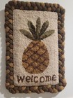Pineapple Welcome - Hand Hooked By Designer - 100  Wool   Linen Backing