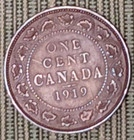 1919 Canadian- Large Cent - Copper Canada Coin - 21