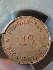1863 New York City  New York Staudinger s Civil War Token F-630bs-2a Pcgs Ms-62