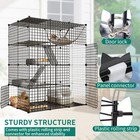 Large Cat Cage Enclosure Metal Wire 4-tier Kennel Diy Playpen Catio W  Hammock