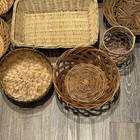 Vintage Baskets Lot  11  Woven Wicker Ratan Grass Boho Farmhouse Wall Decor Hang
