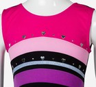 Jacques Moret Pretty Hearts Biketard Bodysuit Silky Colors Metal Heart Girl M