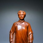 Chinese Boxwood Carved Statue Of Mao Zedong Sculpture Collection Decor Art