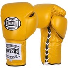 Casanova   Boxing Gloves - Leather Lace Up Gloves - Yellow - Lace Upboxing Gloves