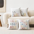 Nursery Decorative Pillow Covers let s Play Read Alphabet Throw Pillow Covers   