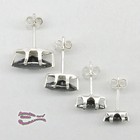 Marquise Cz Onyx Black Post Stud Earrings In Sterling Silver - 4 Sizes - New 