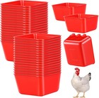 30x Cage Cups 1 Pint 16 Fl  Oz Hanging Feed Water Cage Cups Chickens Poultry Red