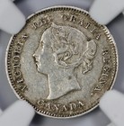 1886 Canada Silver 5 Cents Ngc Au 53