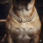 Pet Collar Big Dog Cz Thick Cuban Chain Iced 18mm 18  20  24  Bling Necklace