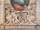 Antique French Hand Painted Miniature  Signed By Bourdon  Carved Frame 6   x4    In