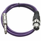 Seismic Audio Purple 1 4  Trs Xlr Female 2  Patch Cable
