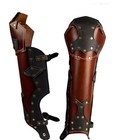 Medieval Knight Greaves - Leather Leg Guard Armor For Larp