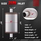 2  Universal Muffler - Performance Chamber Exhaust Muffler - 2  2 Inch