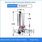 3   Tri Clamp Sanitary Pneumatic Butterfly Valve Actuator Single Acting Ss304