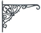 Cast Iron Plant Hanger Bracket 12  Deep Verdigris Green Outdoor Wall Mount Hook