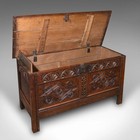 Large Antique Carved Coffer  English Oak  Blanket Chest  William Iii  Circa 1700