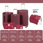 Travelhouse 5 Piece Red Hardshell Luggage Set Hardside Lightweight Suitcase