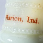 Marion  Indiana In Uranium Antique Custard Glass Souvenir Shot Glass Trinket