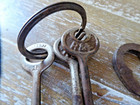 Lot Of 12 Old Antique Vintage Skeleton Keys   Omeco Lock
