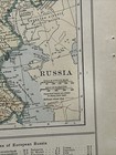 Antique Colorful 1918 Map Of Russia 11x15 Inches