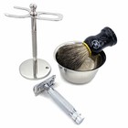 5 Pc Badger Brush Men De Safety Razor Shaving Set  Christmas Gift