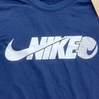 Nike Dri Fit Kids Training T Shirt Blue Soccer Ball Logo Size M